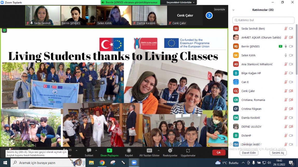 LIVING STUDENTS THANKS TO LIVING CLASSES PROJEMİZİN  FİNAL TOPLANTISI GERÇEKLEŞTİRİLDİ.